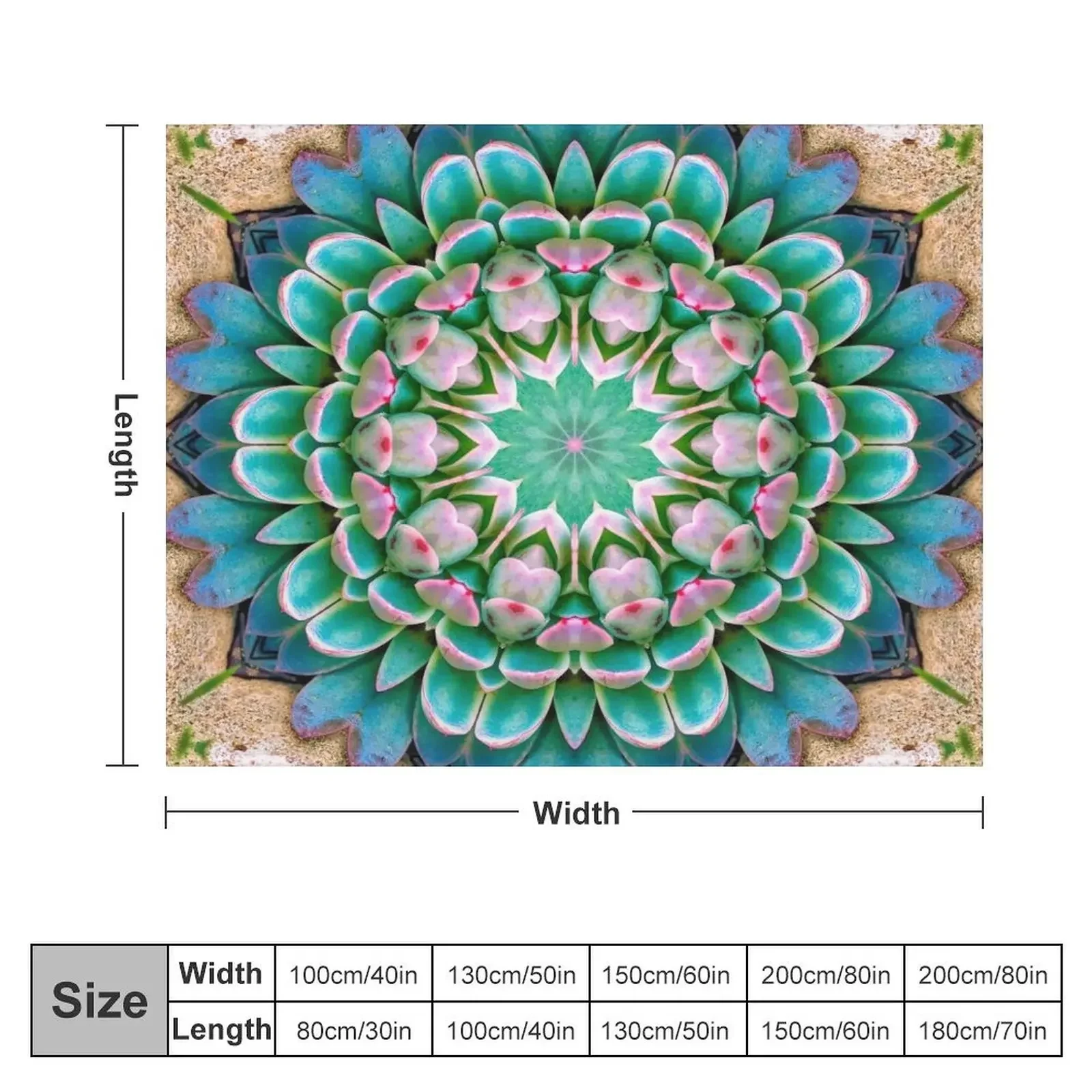 Succulent Mandala in Fuscia and Green Throw Blanket valentine gift ideas Blankets For Bed Bed Fashionable Sofa Quilt Blankets