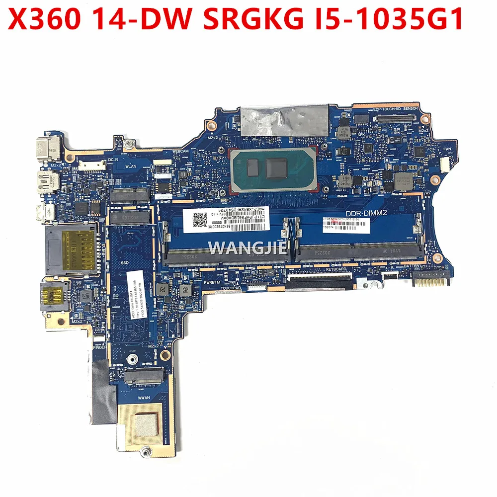 

L96512-001 для HP Pavilion X360 14, трансформируемый ПК 14-DW, материнская плата для ноутбука SRGKG I5-1035G, 1 процессор, 6050A3156801