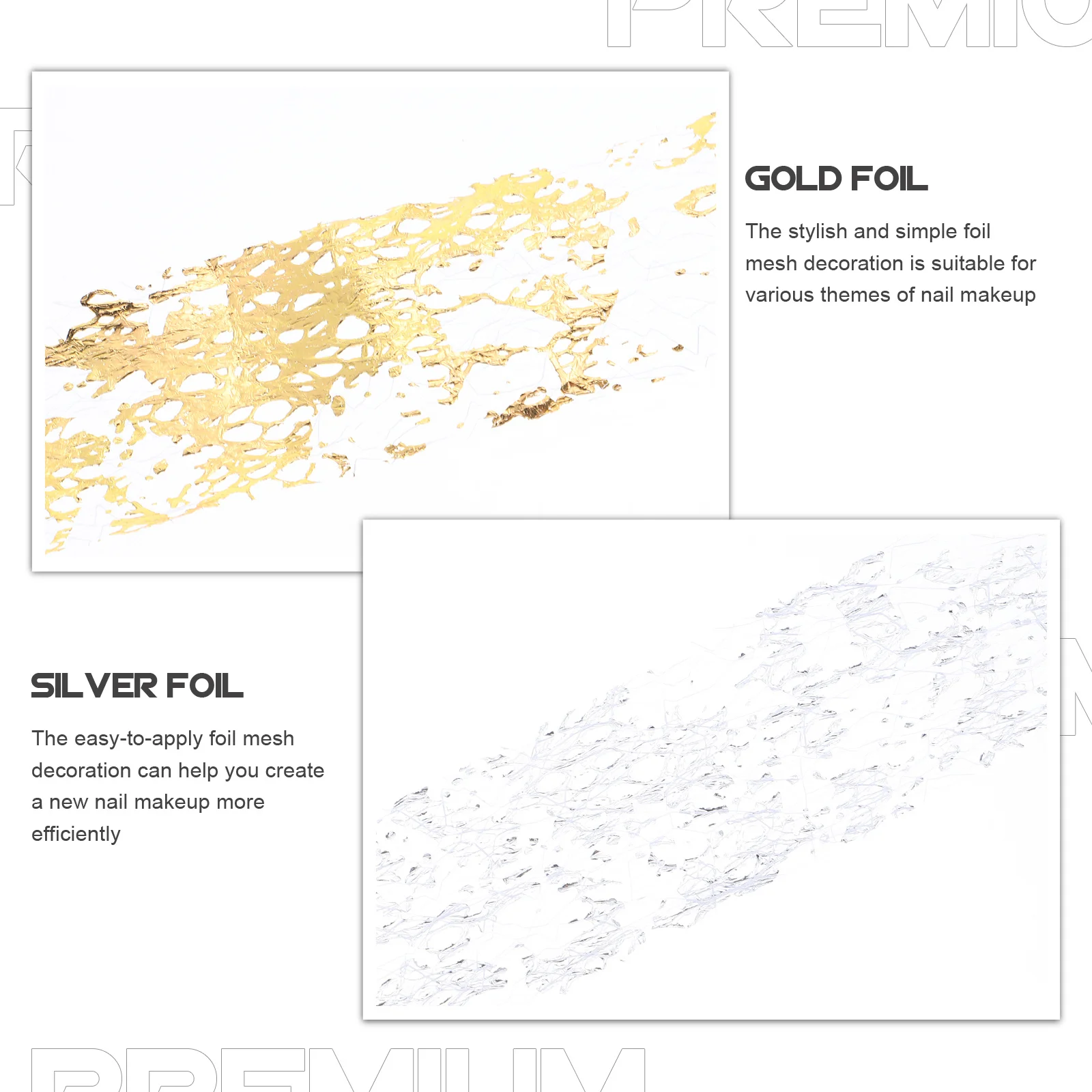 

DIY Nail Decor Gold Foil Mesh Easy to Apply Stylish Shiny Nail Accessories for Perfect Details in Nails Gold Foil Mesh