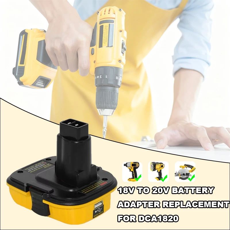 

USB-адаптер DCA1820 для инструментов Dewalt 18 В, преобразуйте литиевую батарею Dewalt 20 В в NiCad NiMh, сменные аккумуляторы Dewalt 18 В