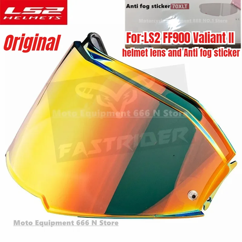 

Original LS2 FF900 Valiant II helmet Visors Anti fog sticker Flip Up Motorcycle Helmet gold lens helmet Replacement Accessories