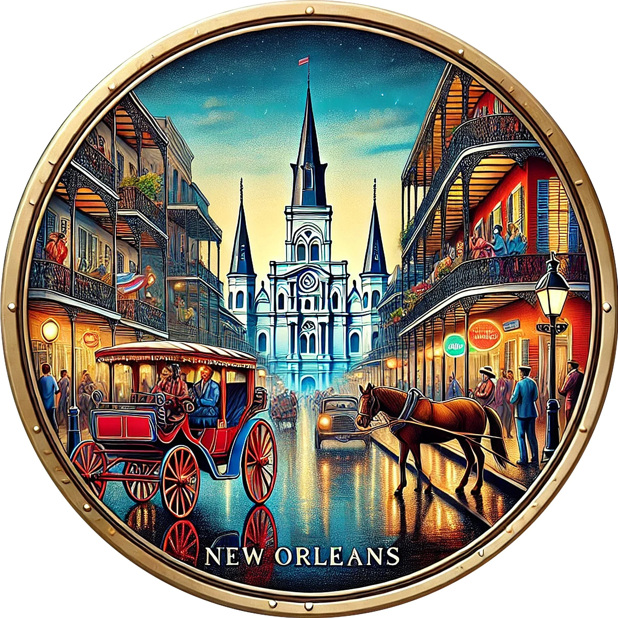 Home Decor New Orleans - 2D Metal Sign New Orleans Vintage