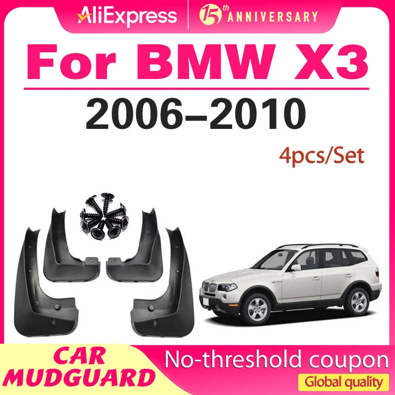 

for BMW X3 E83 2004 2005 2006 2007 2008 2009 2010 Mud Upgrade Anti-splash Mudguards Front Rear Wheels Fender Mudflap Accessories