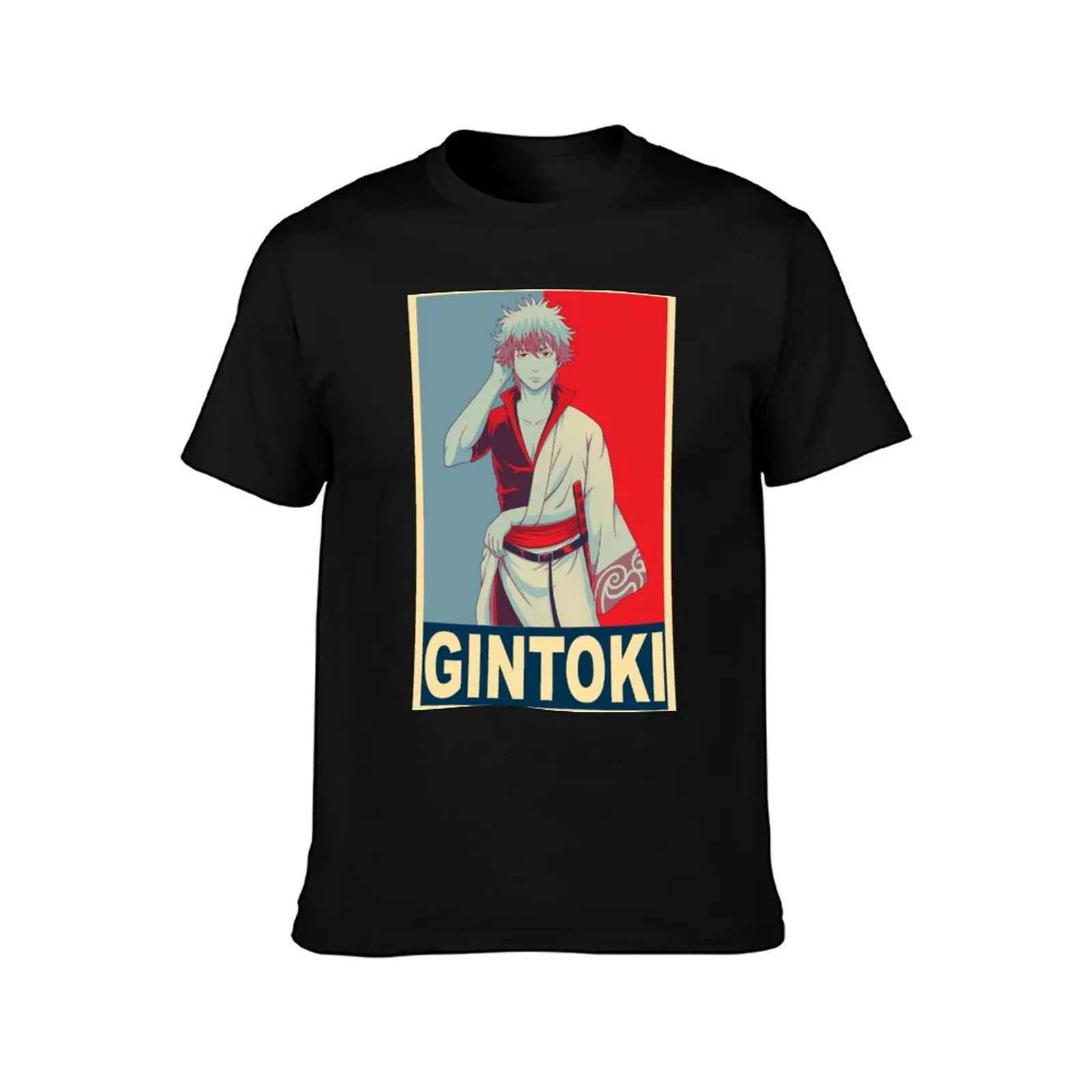 Gintoki Sakata Poster T-Shirt Summer Casual Cotton Tee Oversized Streetwear Tops Vintage Graphic Print Unisex Men Women