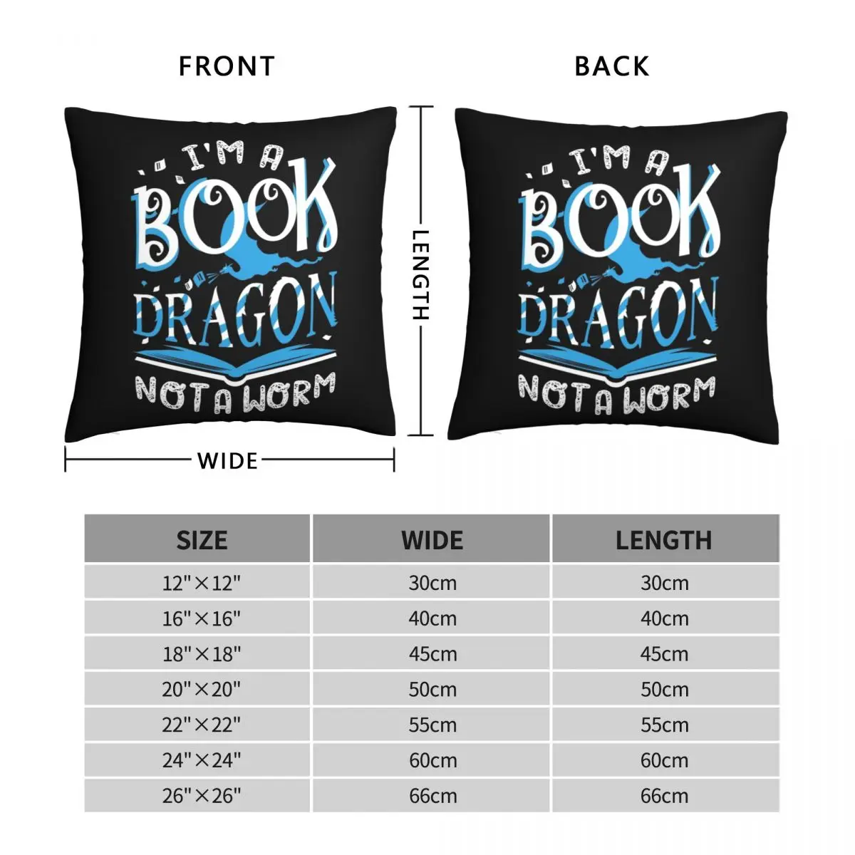 Book Dragon Square Pillowcase Polyester Linen Velvet Printed Zip Decorative Throw Pillow Case Car Cushion Cover 18