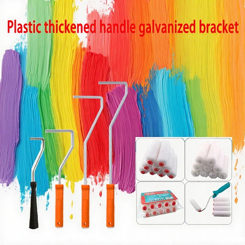 

Пластиковая утолщенная ручка, оцинкованный кронштейн, маленькая валиковая кисть, инструмент для рисования, чистка краски, живопись