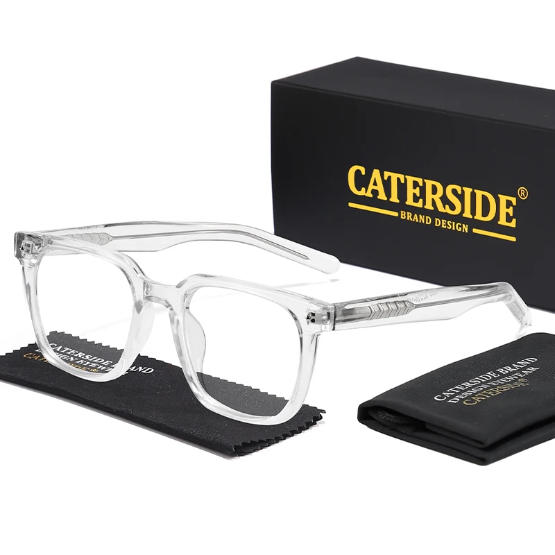 CATERSIDE Mode Herren Quadratische Brillengestell Tr-90 Rahmen Anti Blaues Licht Brillen Damen Täglich Einfache Dekorative Brillen – Detail 6