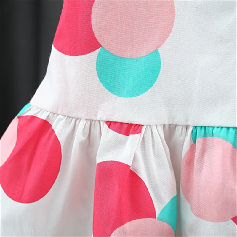 2Pcs/Set 0 To 3 Years Old Baby Girls Polka Dot Bow Dresses Breathable Children Clothes Summer Sleeveless Toddler Costume Suit