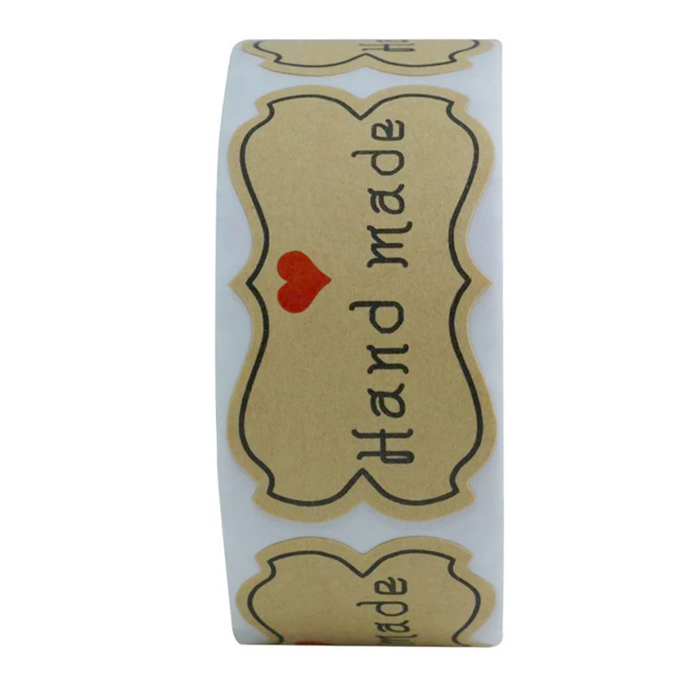 

250pcs Adhesive Stickers Kraft Paper Letter Sealing Sticker Gift Bag Label For Diy Bakery Packaging Business Boxes Notebook