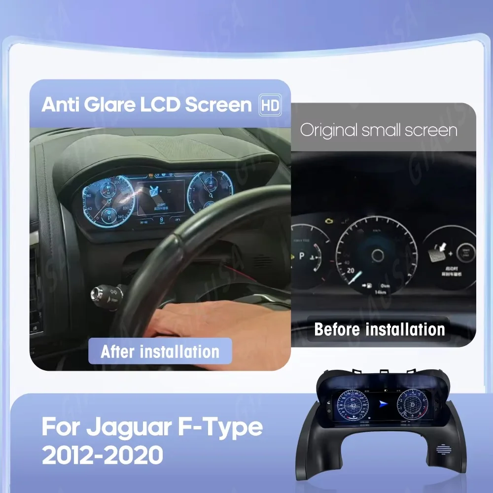 LCD Dashboard For Jaguar F-type 2013 2014 2015 2016-2023 Car Digital Cluster Meter Screen Virtual Cockpit Speedometer Head Unit