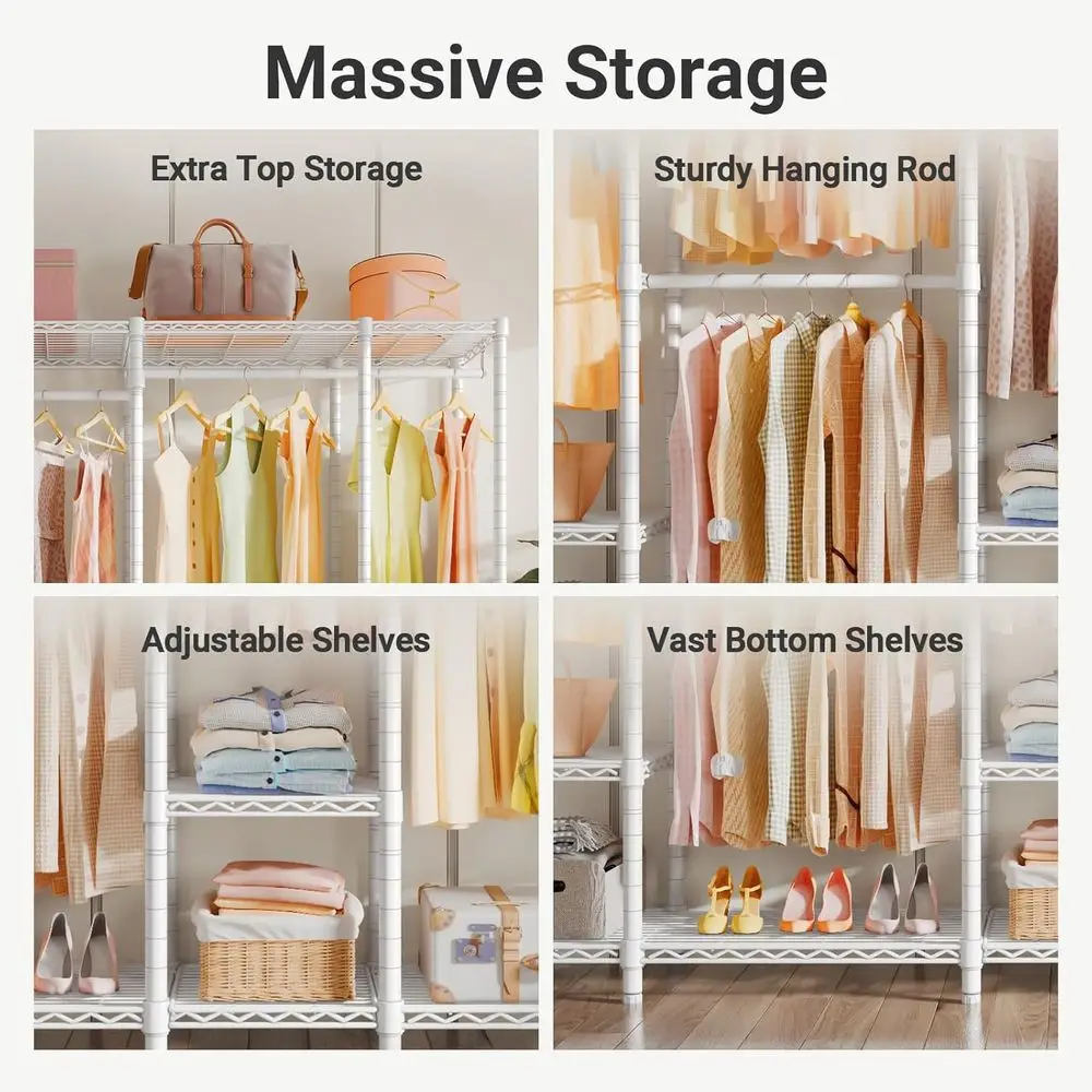 Extra Large Heavy-Duty Adjustable Shelving Closet Organizer System, White, 1300 lbs Capacity image 3