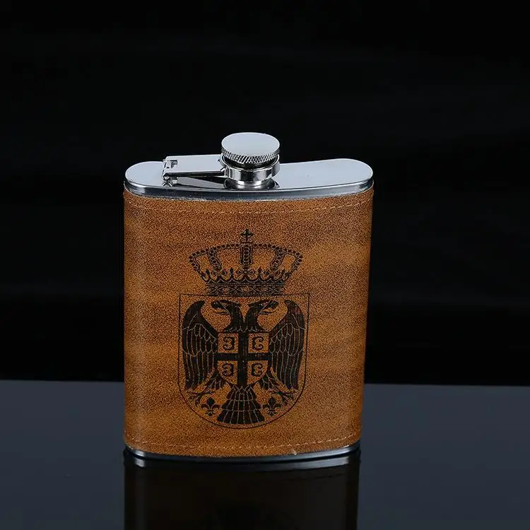browan-8oz-stainless-steel-portable-barrel-personal-liquor-bottle-embossed-leather-customizable-home-miniature-liquor-pot