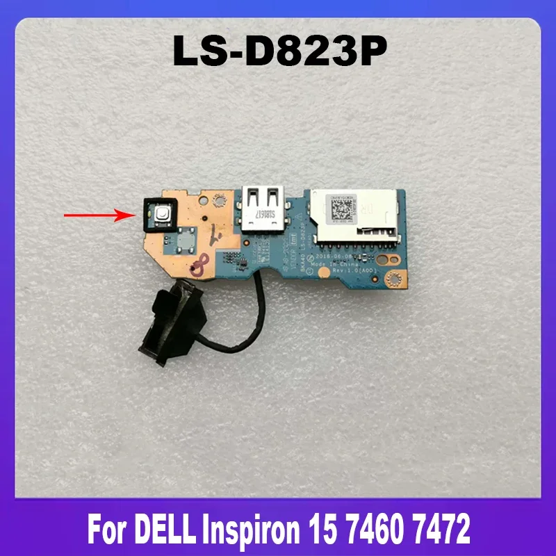 LS-D823P 08N7VD New Original For Dell Inspiron 15 7460 7472 7560 7572 Laptop USB Board Switch Board 8N7VD CN-08N7VD High Quality