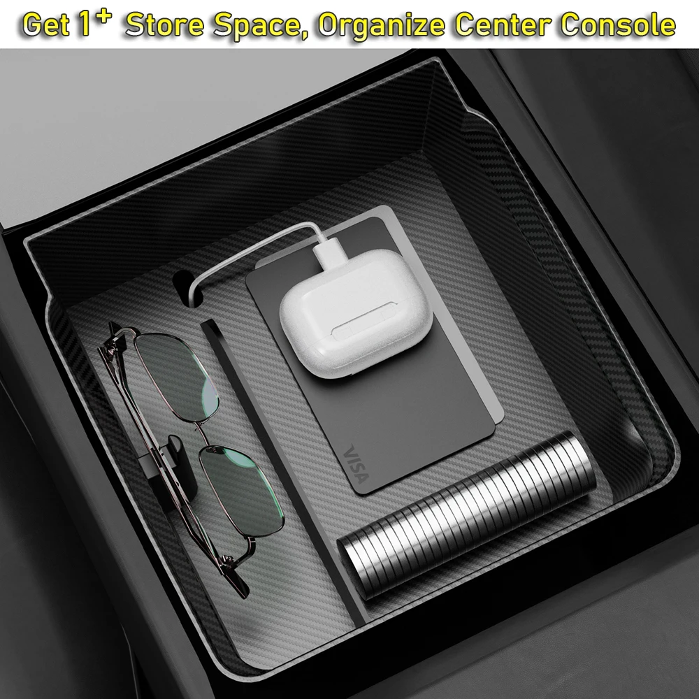 Center Console Trays for Tesla Model Y Juniper 2025 Launch Model 3 Highland Organizer Accessories Armrest Storage Box Cup Holder image 6