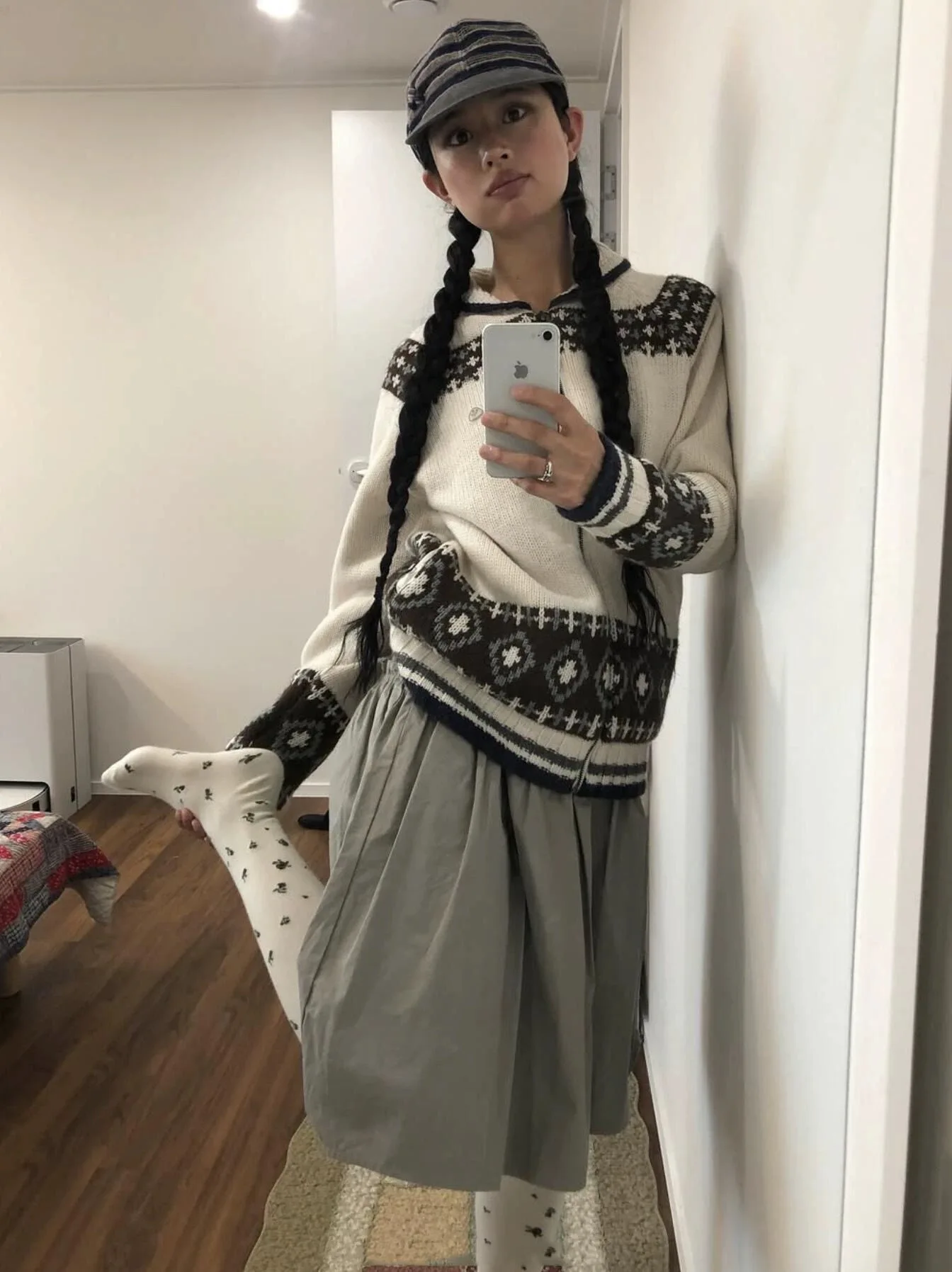 Smoid Golden Intelligence Coyseio Nordic Retro Knitted Sweater Jacket Zipper Embroidery Cute Cartoon Outerwear Women's Fashion