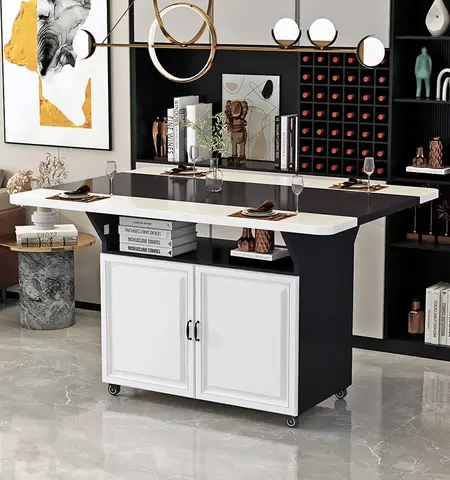 가정용 접이식 식탁 작은 아파트 이동식 도르래 직사각형 식당 침실