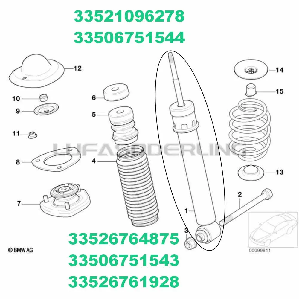 

2x Амортизаторы задней подвески для BMW X5 E53 2000-2006, OEM 33521096278 33506751544, НОВЫЕ АВТОАКСЕССУАРЫ
