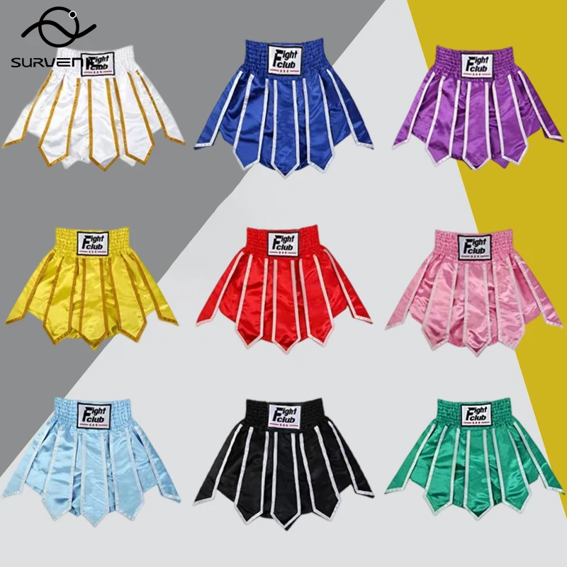 

Muay Thai Shorts Lotus Ribbons Boxing Shorts High Grade Martial Arts MMA Clothes Men Women Child Cage Fighting Kickboxing Pants