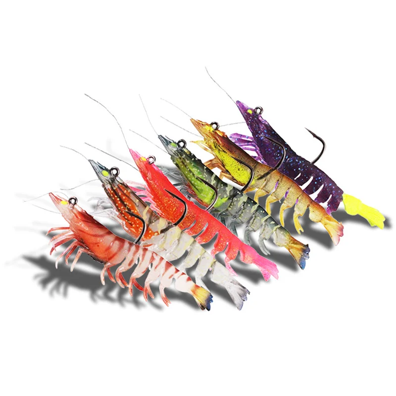 7cm 9cm 7g 12g Bait Shrimp Soft Luminous Artificial Soft Prawn With Hook Jigs Lure Swimbait Wobbler Spinning Tackle Bait Fishing