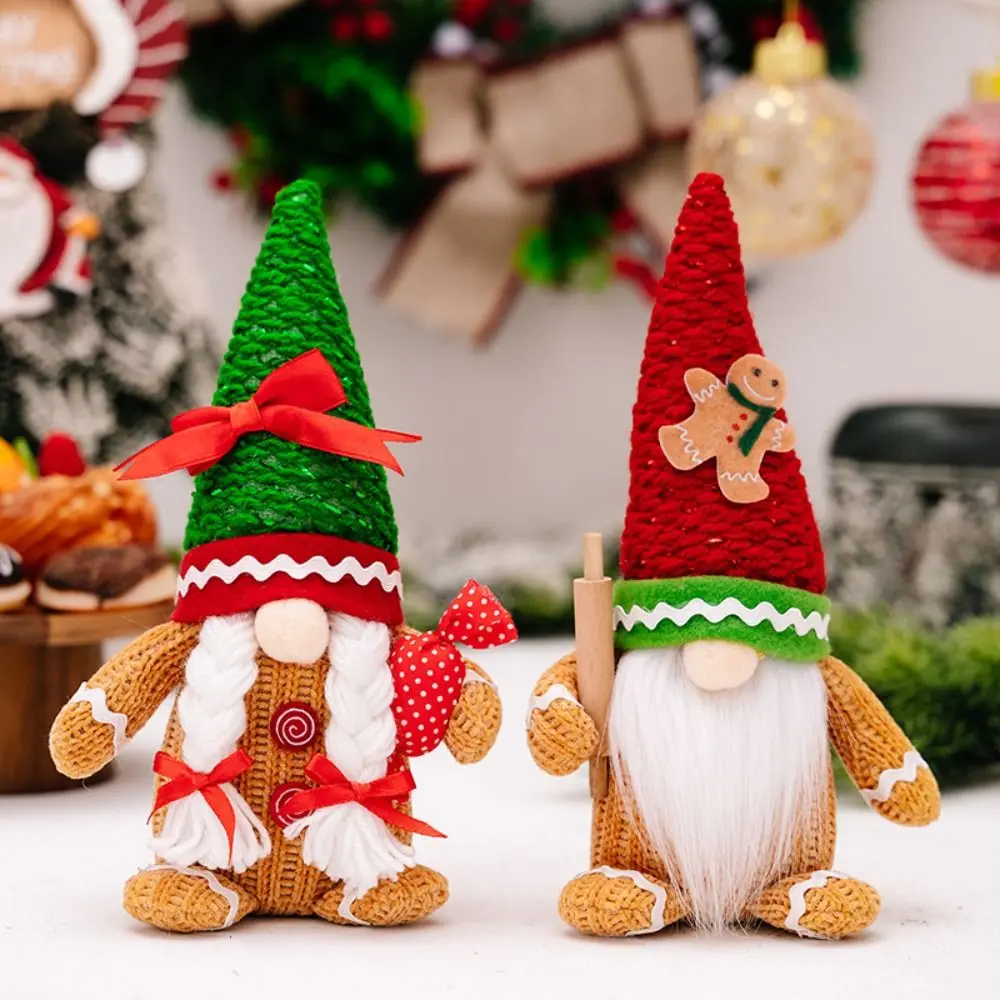 Long Hair/Long Beard Christmas Elf Dwarfs Dolls Candy Handmade Gingerbread Dwarf Dolls Christmas Celebration Soft