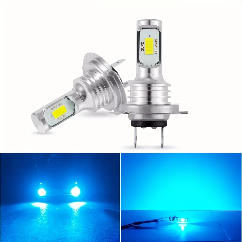 

Комплект из 2 светодиодных ламп H7 8000K Ice Blue 4000LM для фар головного света (ближний/дальний свет), противотуманных фар и ДХО, мини-размер, Plug & Play, простая установка