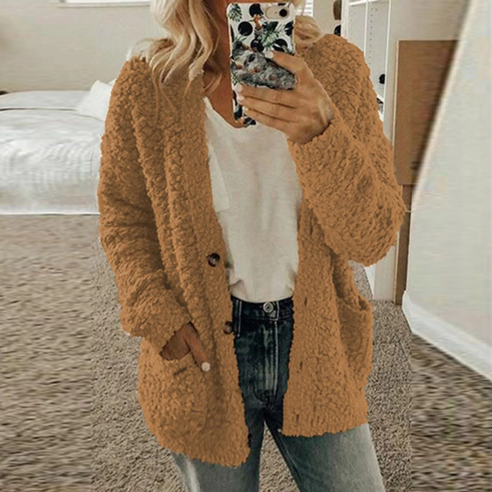 Otoño suave abrigo largo mujer Jumper Pull Femme tejido suelto prendas de vestir exteriores para mujer prendas de vestir exteriores cárdigan con