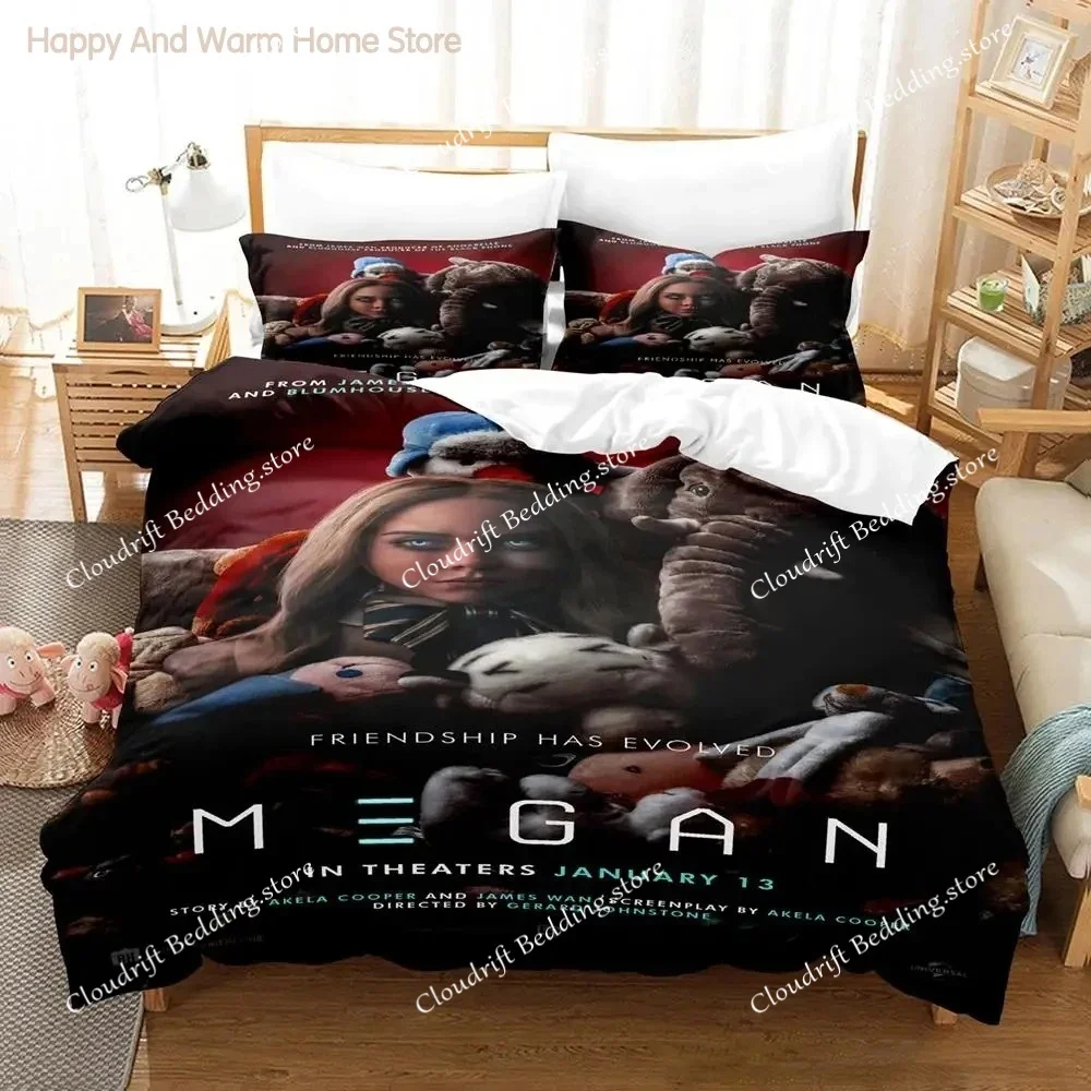 

2023 M3GAN Movie Bedding Set Single Twin Full Queen King Size Bed Set Aldult Bedroom Duvetcover Sets 3D Anime Bed Sheet Set