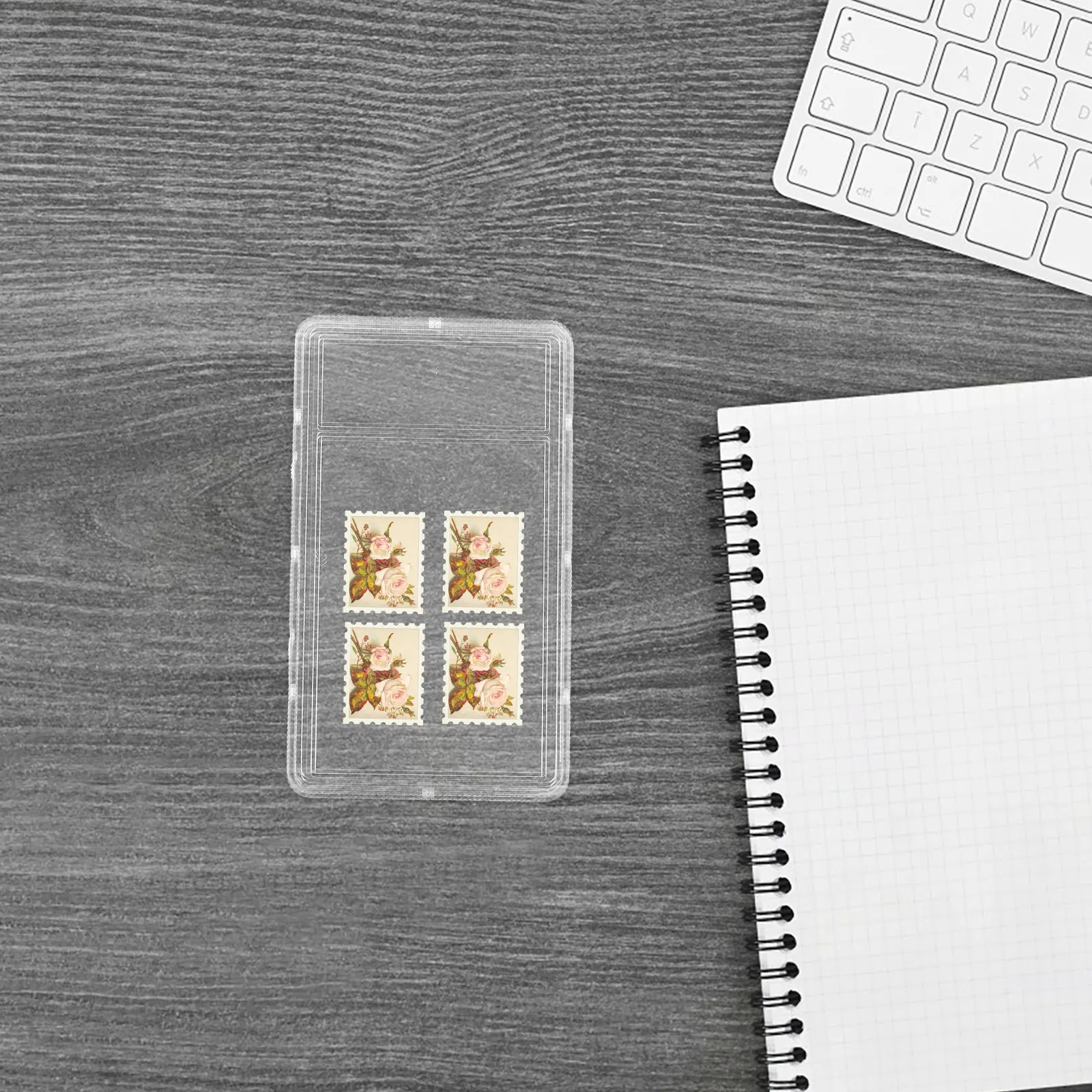 Stamp Storage Box Large Capacity Clear Plastic Organizer For Stamps Coins Cards Waterproof Case Business Card Holder