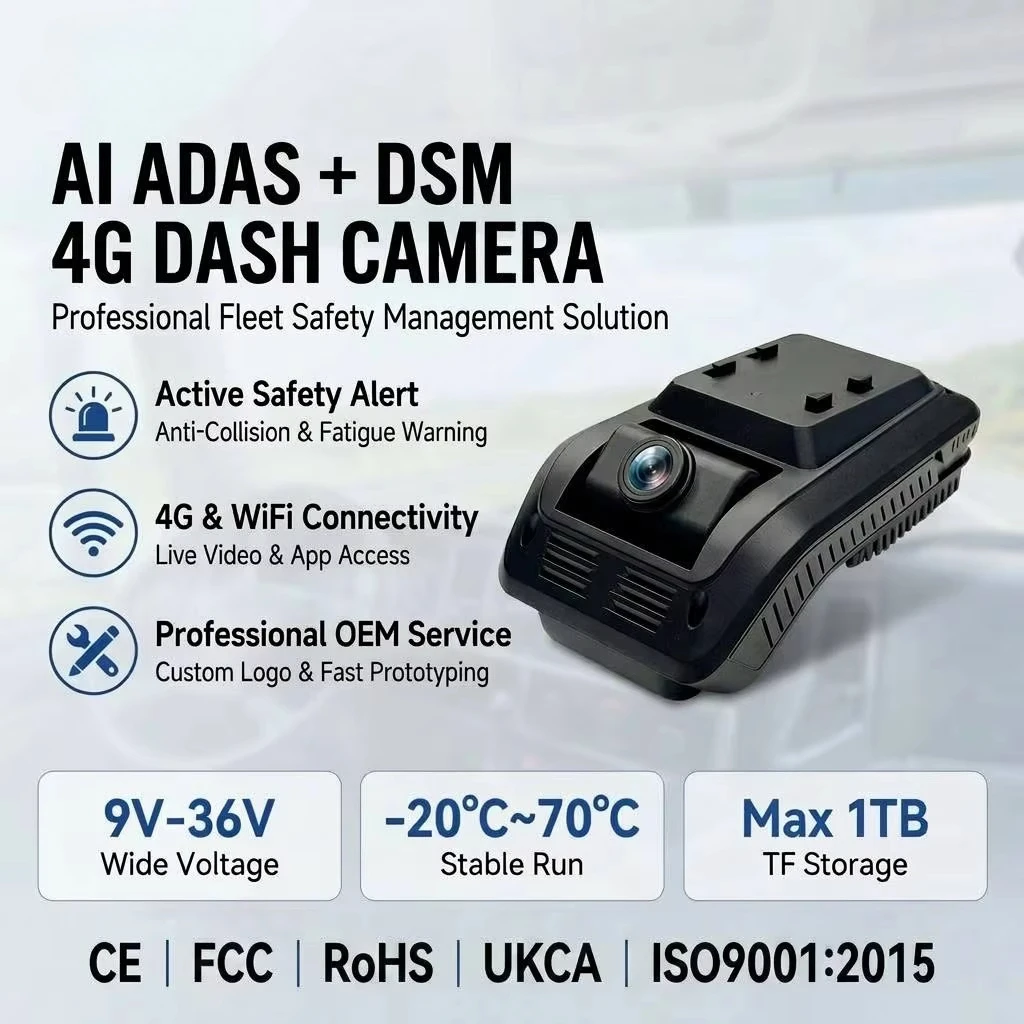 Advanced AI Adas Dms 2ch Dual Lens Full Hd 1080p 5g 4g Wifi Dash Cam Night Vision Car Dvr Driving Black Box