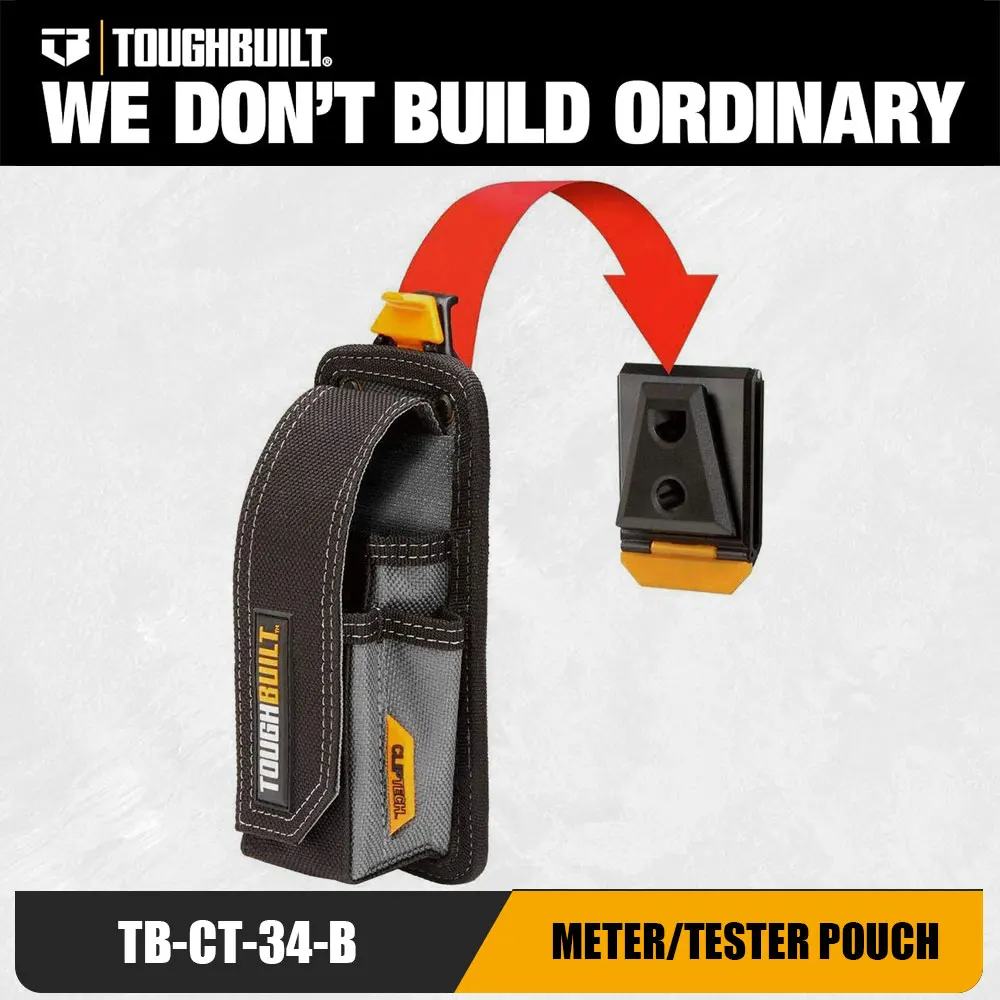1pc Toughbuilt Heavy-Duty Meter Tester Pouch with ClipTech Hub tool storage