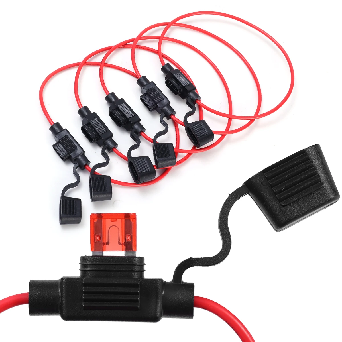 5pcs Add-a-Circuit Adapter APM Tap Mini Blade Micro 12V Car Fuse Box Holder Auto Motri Insurance ATM Adapter Proof Fuse Socket