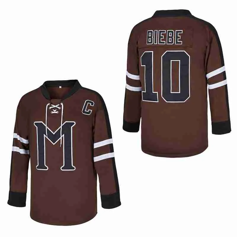 

Men Ice Hockey Jersey Mystery Alaska 10# Biebe Jerseys Sewing Embroidery Outdoor Sportswear Brown 2023 New