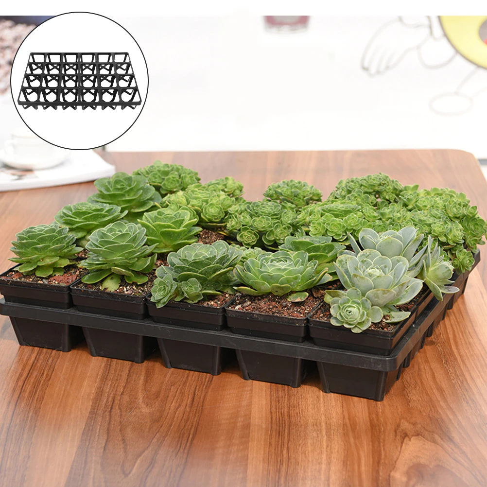 

2pcs Plastic Seedling Trays Racks Durable Reusable Germination Planting Tray For Vegetable Garden Hydroponic Growing Gardening