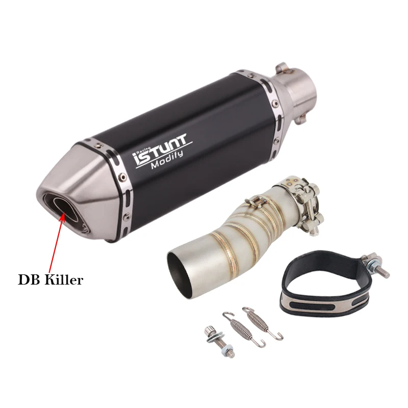 Slip On For CFMOTO 450MT 450 MT 2024 2025 Motorcycle Exhaust System Middle Link Pipe With 51mm Muffler Moto Removable DB Killer