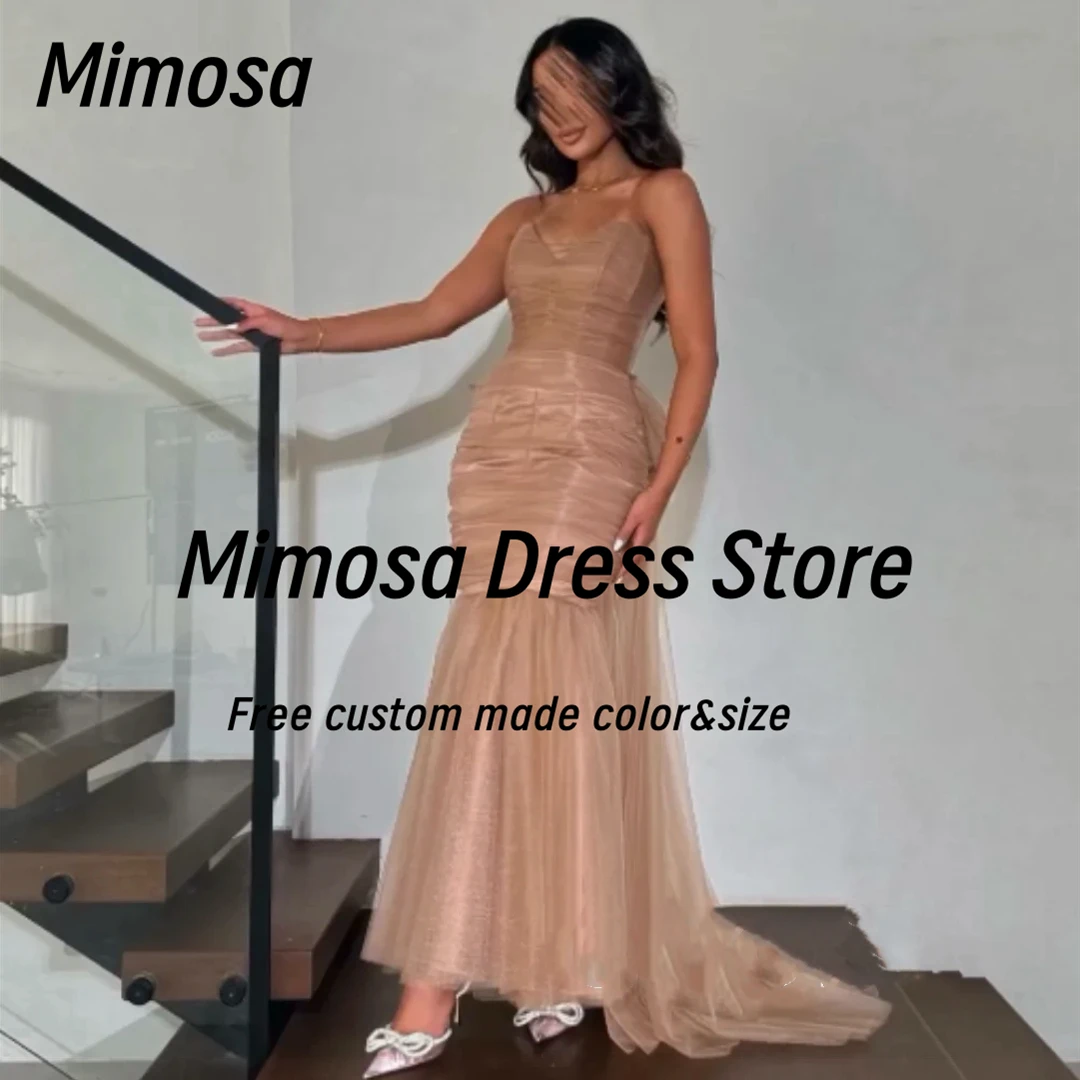 

Mimosa Soft Tulle Mermaid Prom Dresses Sweetheart Sexy Back Vestidos Des Fiesta Bow Train Birthday Party Evening Gown Customized
