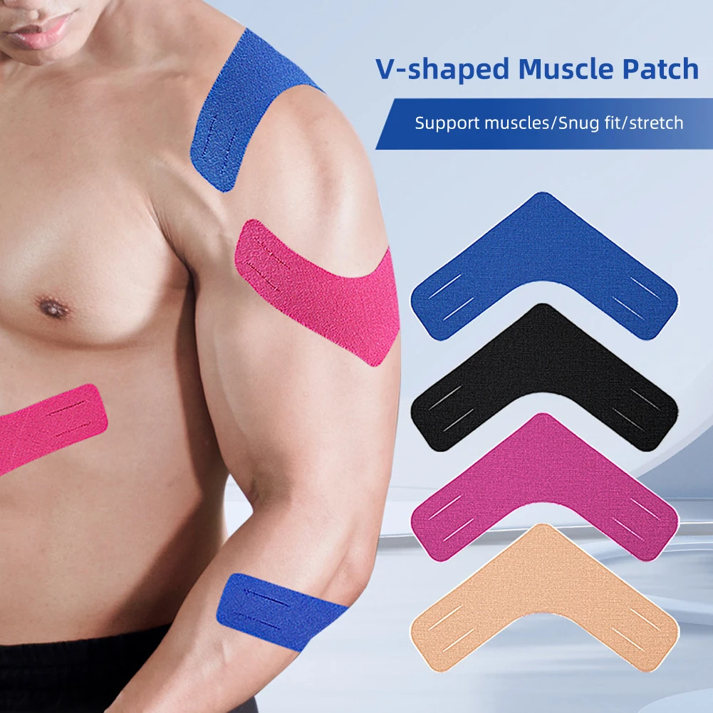 5Pcs Sports Kinesio Tape Muscle Kinesiology Elastic Knee Pain Relief Strain Patch Athletic Recovery Stickers Fitness Bandages