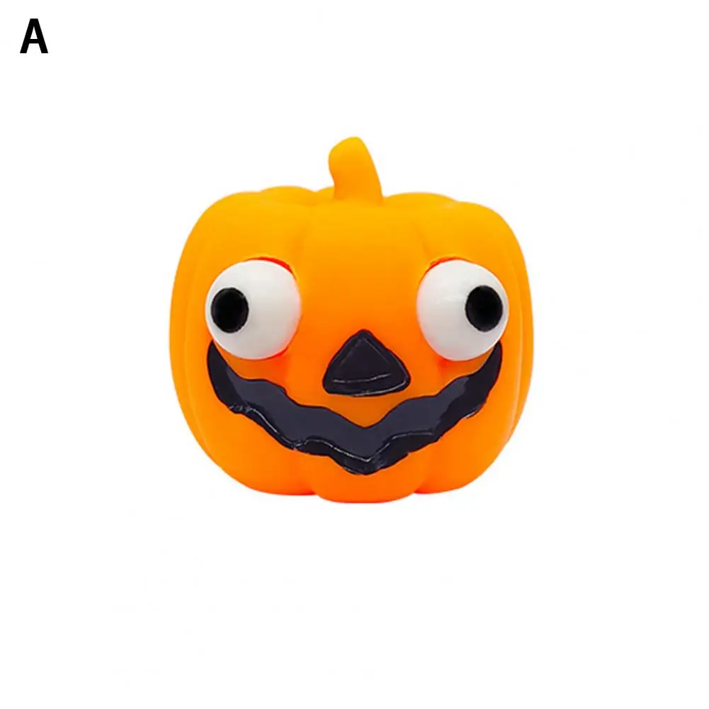 Estourando Eye Pumpkin Squeeze Toy, Stress Relief Toy com olhos grudados, Halloween Fidget Toy