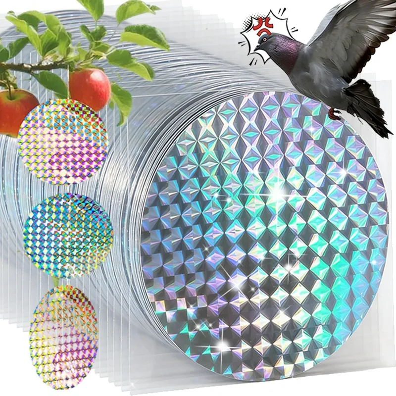 

Оптовые лазерные светоотражающие наклейки-отпугиватели для птиц, круглые светоотражающие ленты от голубей, садовые средства для отпугивания птиц, инструменты для отпугивания