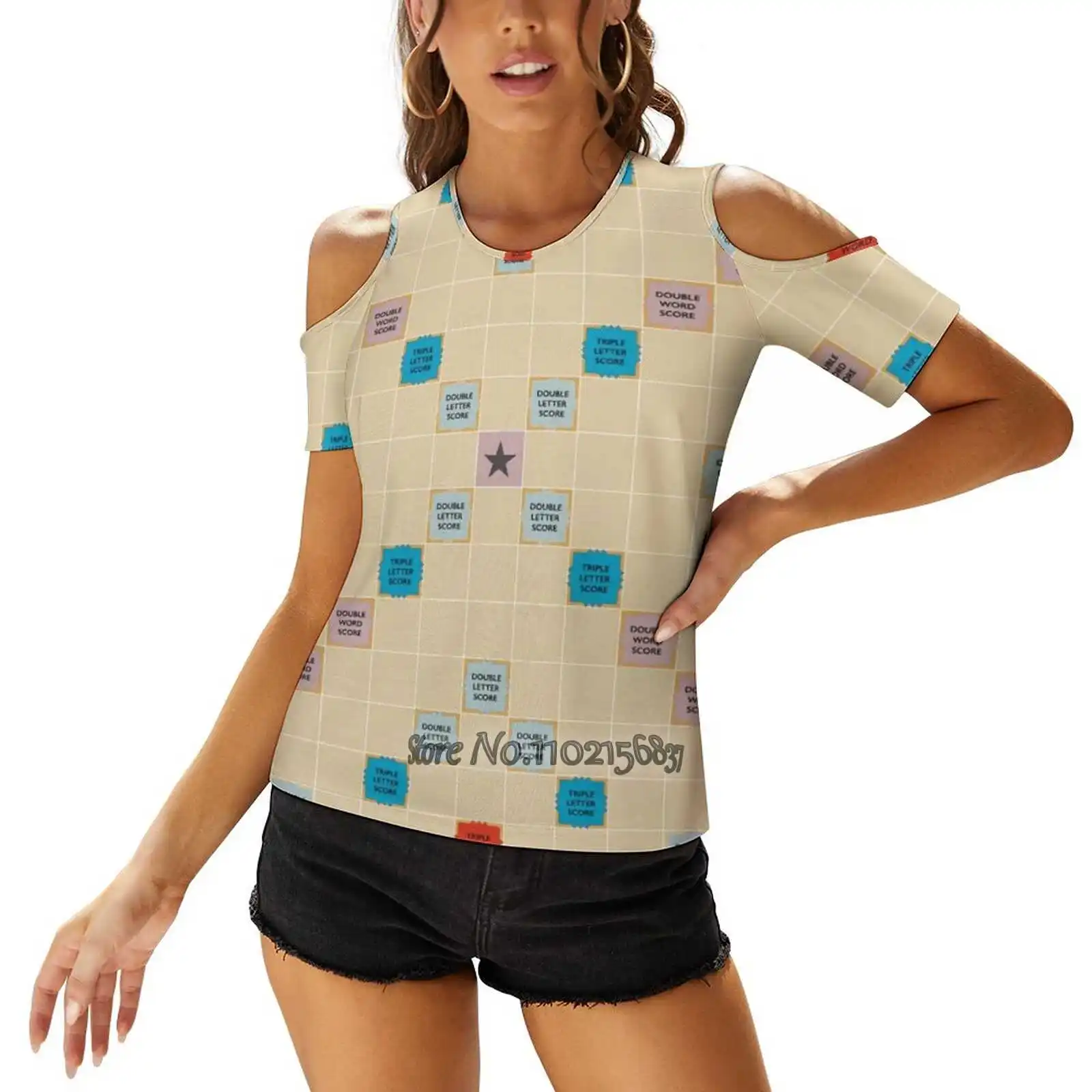 Scrabble Woman Tshirts Printed Tops Fashion Graphic T Shirt Harajuku Short Sleeve T-Shirt Board Game Board Board Game Lover