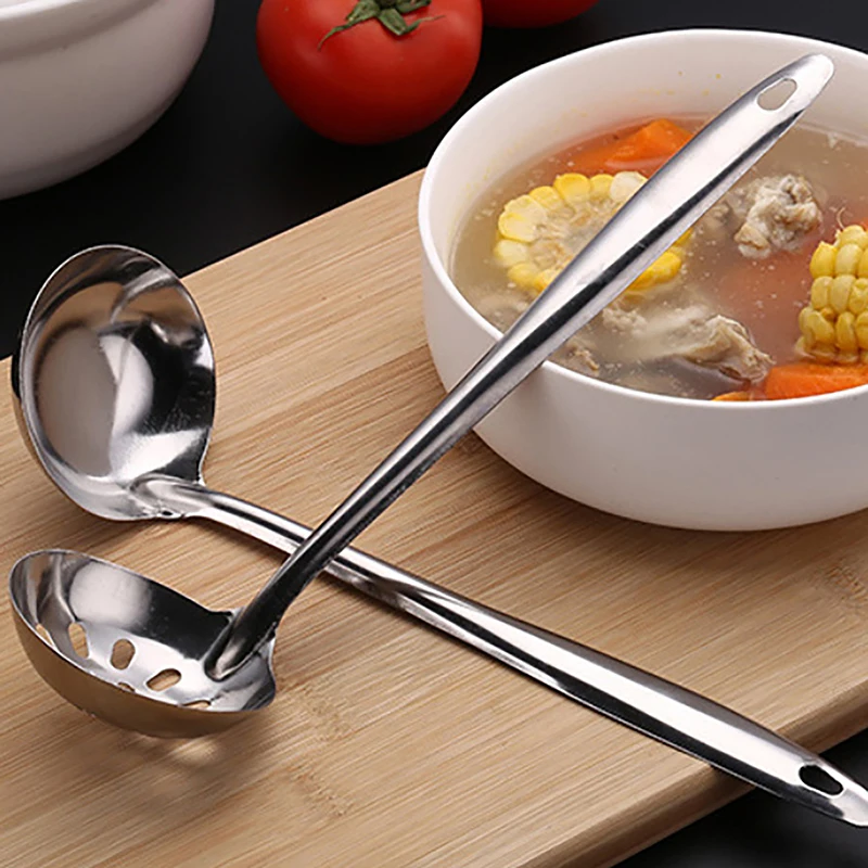 Korean Stainless Steel Thickening Spoon Creative Long Handle Hotel Hot Pot Spoon Soup Ladle Home Kitchen Essential Tools