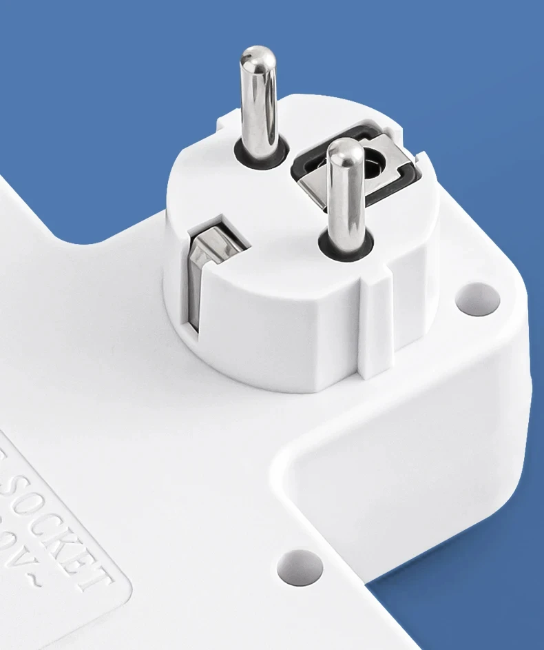 EU-Steckdose, 4 Steckdosen, Multitap-Wandsteckdosenleiste, Steckdose, 2 USBs, 1 Typ-C-Anschlüsse, kein Verlängerungskabel mit 2500 W MAX-Stromversorgung – Detail 7