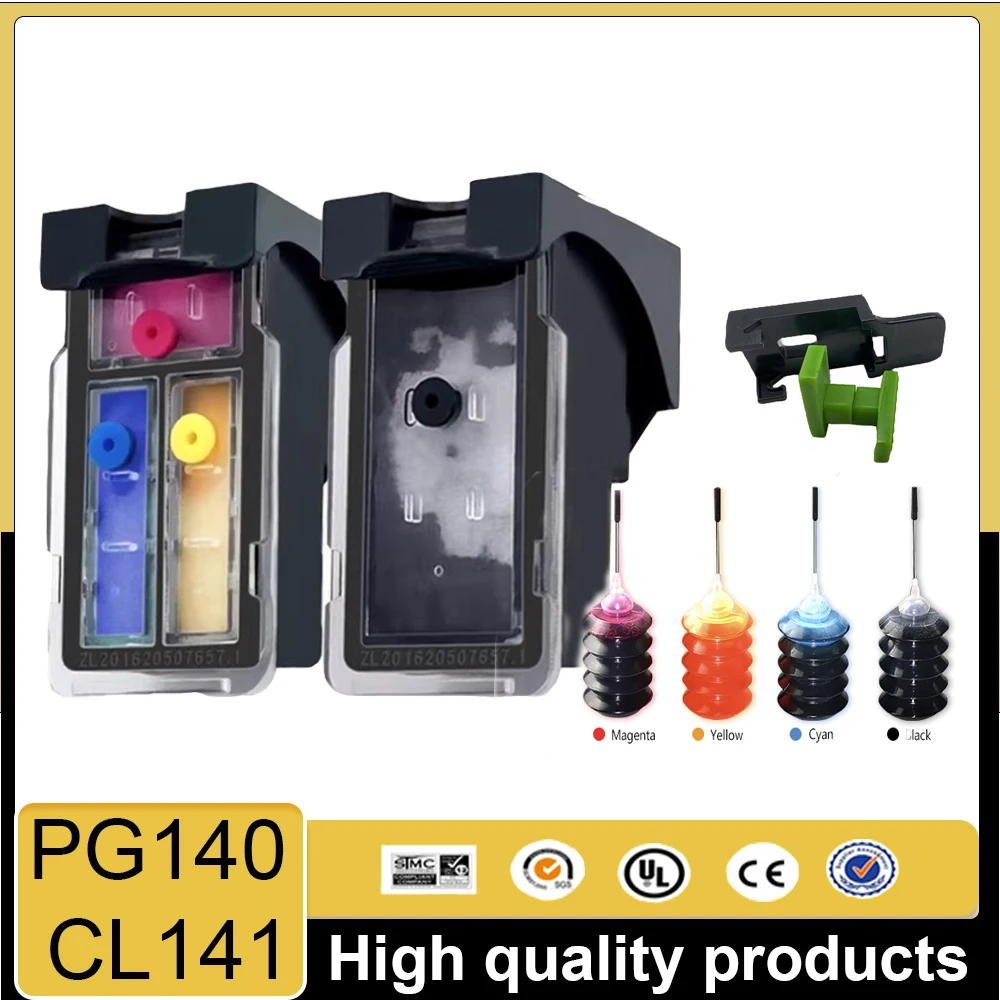

PG-140XL CL-141XL PG140 CL141 140 141 Refillable Ink Cartridge for Canon Pixma MG3110 MG3210 MG3510 MG2210 MG2580 MG4110 MX474