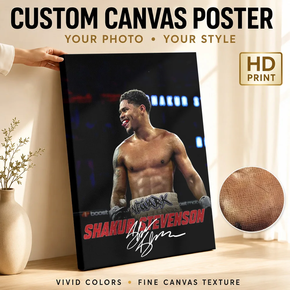 Boxing Canvas Poster Personalized Sports Portrait Wall Paintings Decoration for Game Room Man Cave Ready to Hang Gift for Fans