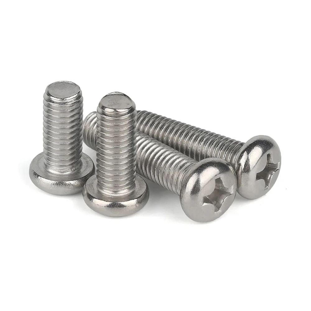 4mm-150mm 304 Stainless Steel Phillips Button Head Bolts M4 M5 Cross Recessed Round Head Screws Electronic Cabinet Hardware