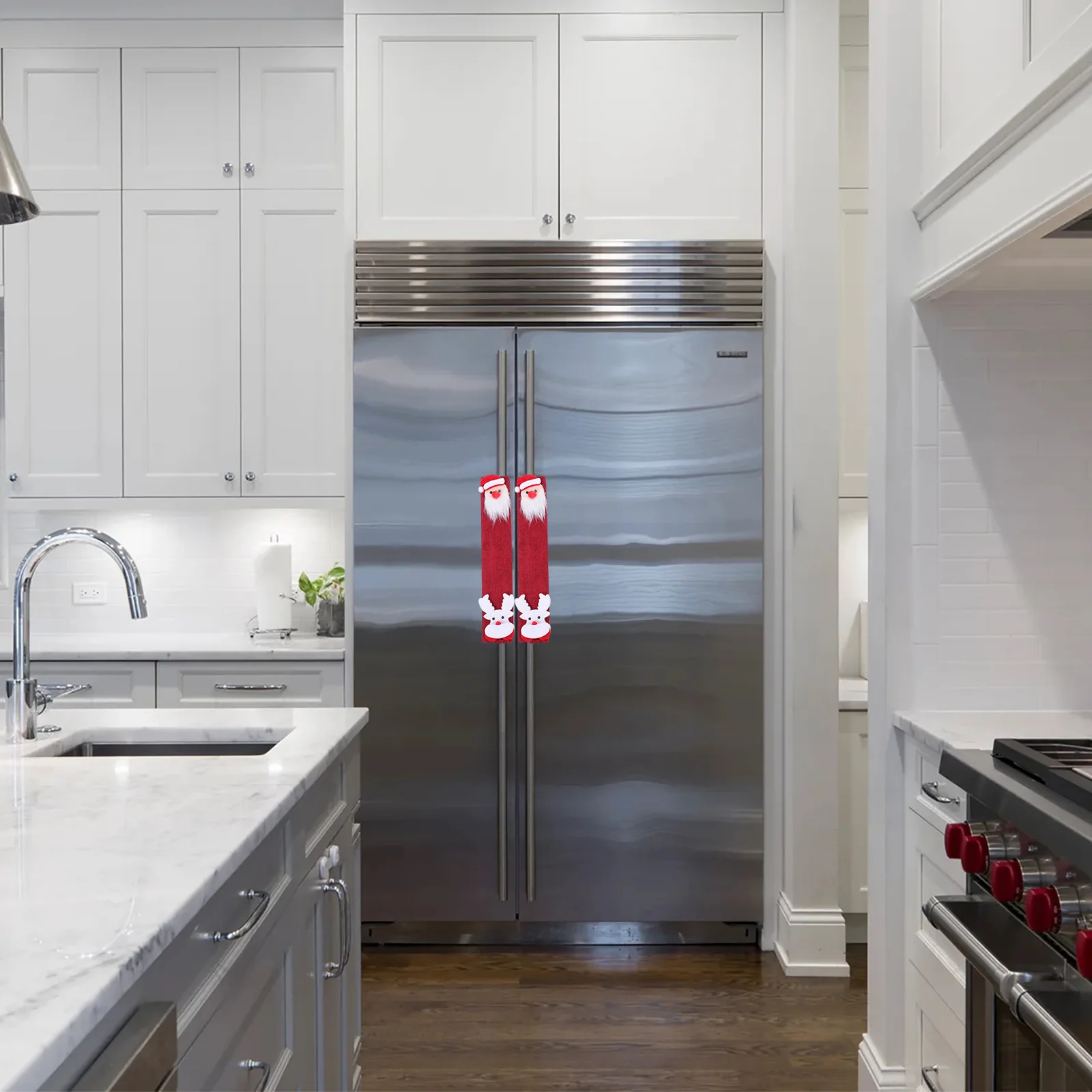 

4Pcs Xmas Refrigerator Handle Covers Kitchen Appliance Handle Protectors Cold Resistant Fingerprint Proof Xmas Oven Microwave