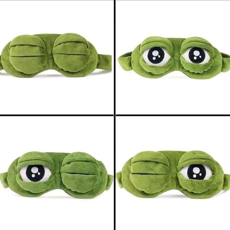 Sad Frog Eye cover Eye Mask Headband Sleep Shading Eye Protection Unisex Cute Casual Accessory Funny Face Wash Hairbands