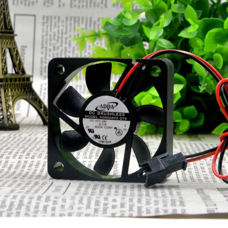 

AD5024HX-D70 For ADDA 5015 DC 24V 0.11A 5mm 2-Wire Converter Mute cooler cooling fan