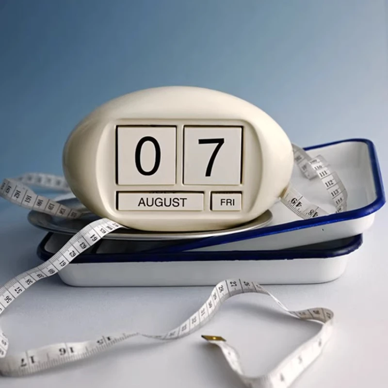 Mid-Century Modern Space Age Perpetual Calendar | Retro Sci-Fi Desk Sculpture for Home Living Room & Minimalist Office Decor - view 5