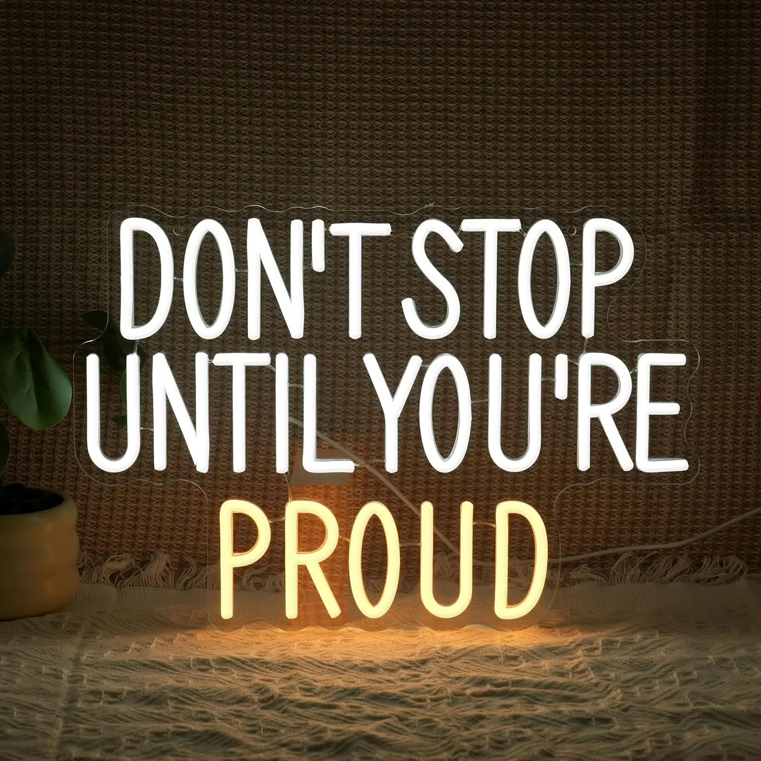 

Don’t Stop Until You’re Proud Neon Sign USB LED Light Gym Bar Club Neon Light Gaming Room Bedroom Decorations personnalisé Gift