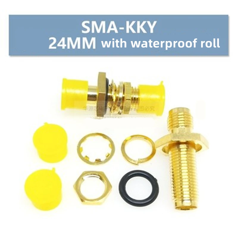 50sets SMA Female to SMA Female SMA-KKY connector with waterproof roll & 15cm cable with MMCX right angle  to SMA male connector